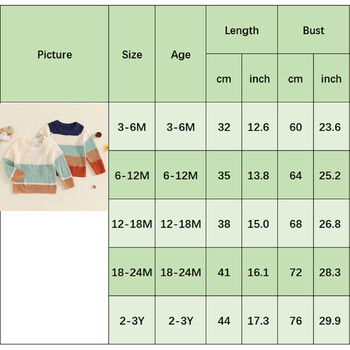 Бебе пуловер за момче есен-зима Трикотаж в контрастен цвят Детски пуловер с дълъг ръкав Пуловер за бебета Връхни дрехи 0-3 години