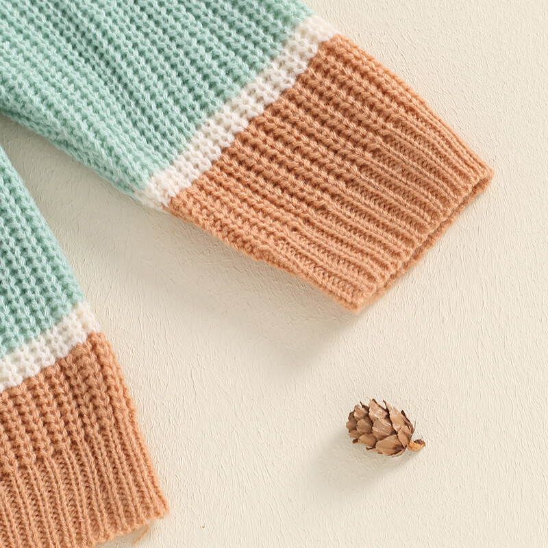 Pulover pentru copii mici, băieți, toamnă, iarnă, culori contrastante, tricotaje pentru copii, pulover cu mânecă lungă, pulover pentru sugari, îmbrăcăminte exterioară 0-3 ani