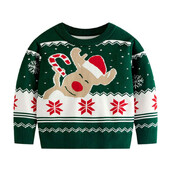 2024 m. žiemos vaikų kalėdinis animacinis megztinis berniukų mergaičių mielas apatinis megztinis megztinis šiltas snaigėmis margintas megztinis