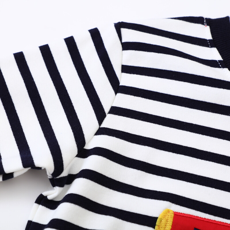 Little Manen Pavasaris Ruduo Vaikiški Drabužiai Kūdikiams Berniukai Animaciniai filmukai Siuvinėti Automobiliniai Megztiniai Medvilniniai Dryžuoti Vaikiški Viršutiniai Berniukams Viršutiniai su gobtuvu