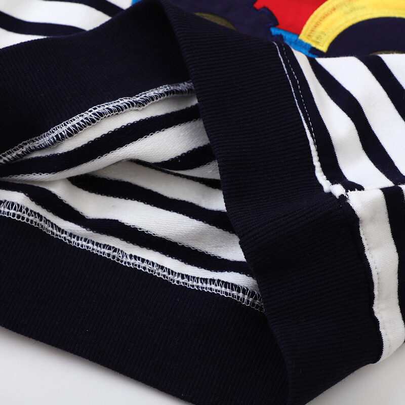 Little Manen Pavasaris Ruduo Vaikiški Drabužiai Kūdikiams Berniukai Animaciniai filmukai Siuvinėti Automobiliniai Megztiniai Medvilniniai Dryžuoti Vaikiški Viršutiniai Berniukams Viršutiniai su gobtuvu