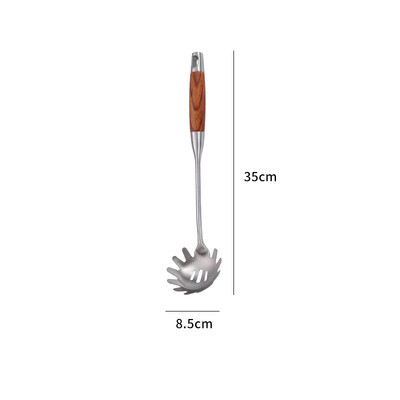 Σετ μαγειρικών σκευών από ανοξείδωτο ατσάλι με λαβή από ξύλο τριανταφυλλιάς Σετ μαγειρικής κουζίνας ανθεκτική σπάτουλα Wok Τρυπητό φτυάρι Μαγειρικά σκεύη Αξεσουάρ Μαγειρικά σκεύη