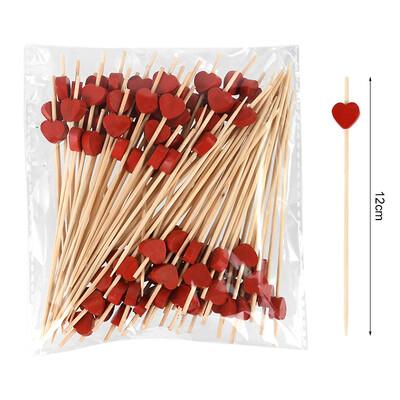 100 τεμ. Μιας χρήσης οδοντογλυφίδες τροφίμων από μπαμπού με φρούτα και χαριτωμένα αρκουδάκια για μπουφέ κέικ κοκτέιλ πιρούνι φρούτων για ντεκόρ για πάρτι στη Χαβάη