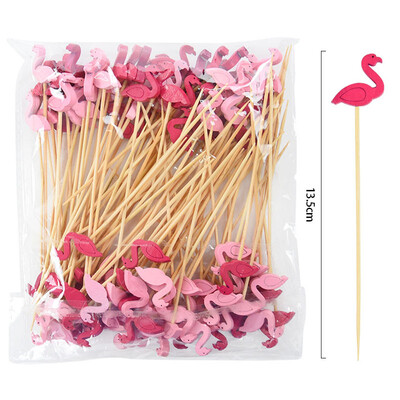 100 τεμ. Μιας χρήσης οδοντογλυφίδες τροφίμων από μπαμπού με φρούτα και χαριτωμένα αρκουδάκια για μπουφέ κέικ κοκτέιλ πιρούνι φρούτων για ντεκόρ για πάρτι στη Χαβάη