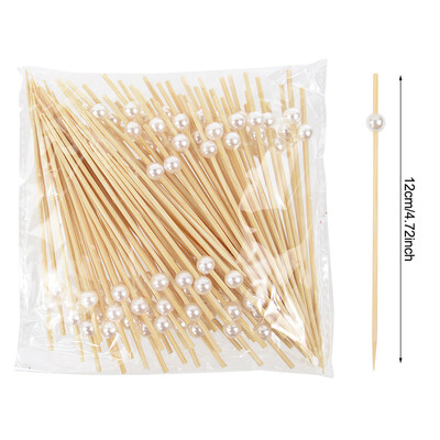 100 τεμ. Μιας χρήσης οδοντογλυφίδες τροφίμων από μπαμπού με φρούτα και χαριτωμένα αρκουδάκια για μπουφέ κέικ κοκτέιλ πιρούνι φρούτων για ντεκόρ για πάρτι στη Χαβάη