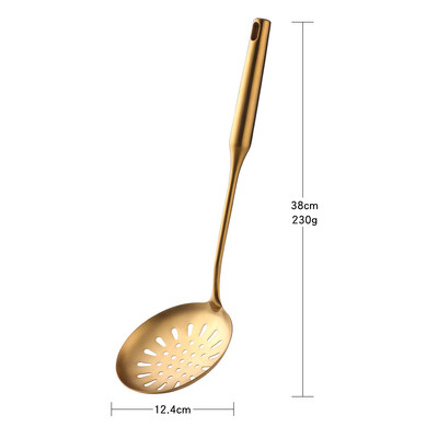 Χρυσά μαγειρικά σκεύη από ανοξείδωτο ατσάλι Εργαλεία μαγειρικής σπάτουλα Φτυάρια Turner κουτάλα Τρυπητό φίλτρο πατάτας Mashers Κουζινικά σκεύη