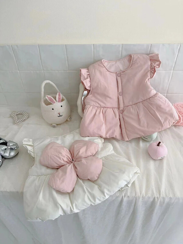 MILANCEL 2-6Y Nauja rudens vaikiška liemenė mergaičių miela, didele gėle, stora liemenė vaikams, laisvi viršutiniai drabužiai su iškirpte