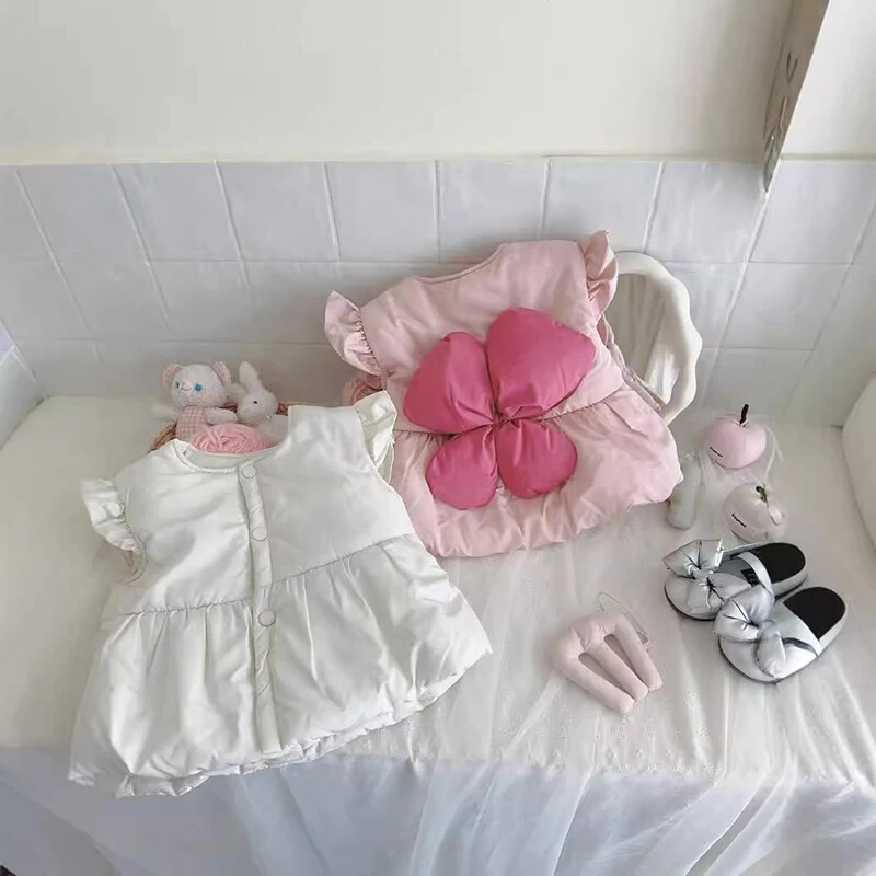 MILANCEL 2-6Y Nauja rudens vaikiška liemenė mergaičių miela, didele gėle, stora liemenė vaikams, laisvi viršutiniai drabužiai su iškirpte