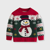 2024 fiúk karácsonyi rajzfilm pulóver gyerekeknek hóember meleg nyakú felső őszi tél új lányok aranyos alkalmi divat ruhák 3-7 éves korig