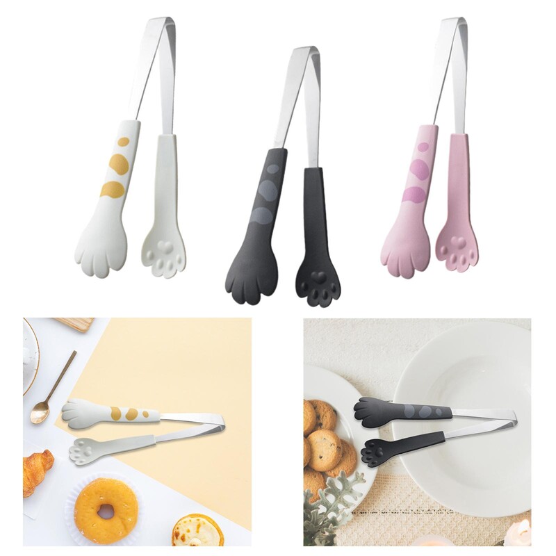 Katės letenos formos žnyplės BBQ kepimo žnyplės, skirtos BBQ batonams kepti ant grotelių saldumynams cukrui