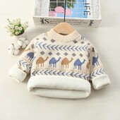 Kūdikių megztiniai kalėdiniai drabužiai žieminiai vaikams berniukai mergaičių drabužiai megztiniai animaciniai filmai ilgomis rankovėmis megzti megztiniai viršutiniai paltai