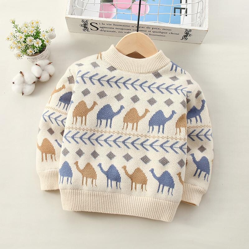 Kūdikių megztiniai kalėdiniai drabužiai žieminiai vaikams berniukai mergaičių drabužiai megztiniai animaciniai filmai ilgomis rankovėmis megzti megztiniai viršutiniai paltai