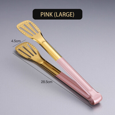 Nerūdijančio plieno kepimo žnyplė žalia auksinė rankena Nelipnios salotos jautienos maistas Grilio spaustukai Virtuvės gaminimo reikmenys neslystantys jautienos spaustukai