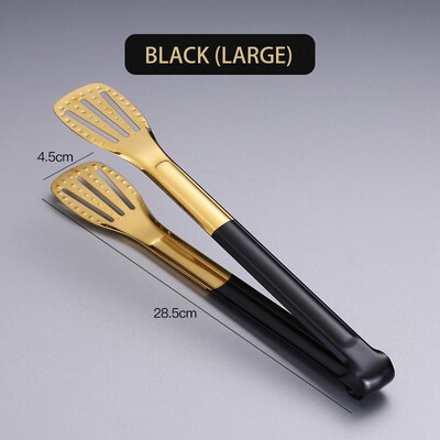 Nerūdijančio plieno kepimo žnyplė žalia auksinė rankena Nelipnios salotos jautienos maistas Grilio spaustukai Virtuvės gaminimo reikmenys neslystantys jautienos spaustukai