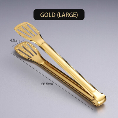 Nerūdijančio plieno kepimo žnyplė žalia auksinė rankena Nelipnios salotos jautienos maistas Grilio spaustukai Virtuvės gaminimo reikmenys neslystantys jautienos spaustukai