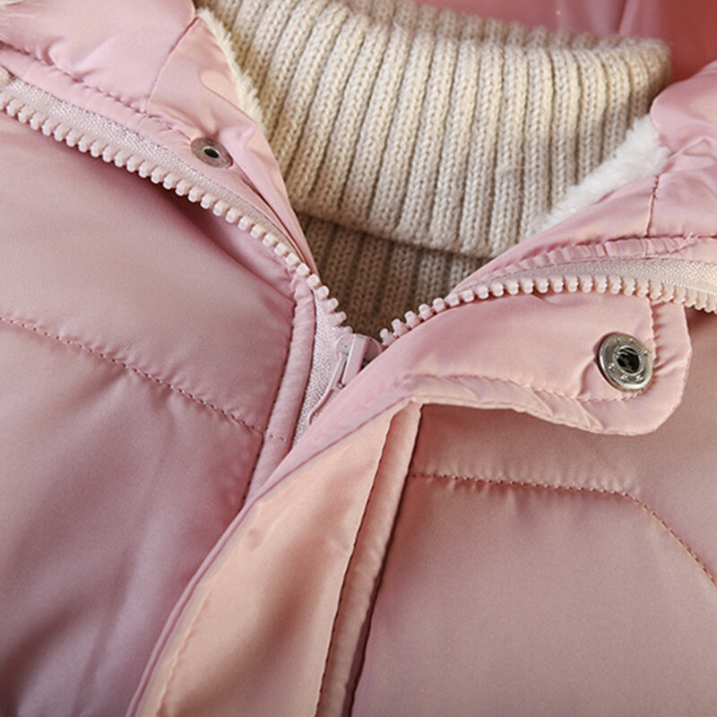 4 5 6 Χρόνια Φθινοπωρινό Χειμωνιάτικο τζάκετ για κορίτσια Keep ζεστό Γούνινο γιακά Χαριτωμένο παλτό πριγκίπισσας με κουκούλα με φερμουάρ Μόδα μωρό Εξωτερικά ρούχα Παιδικά ρούχα