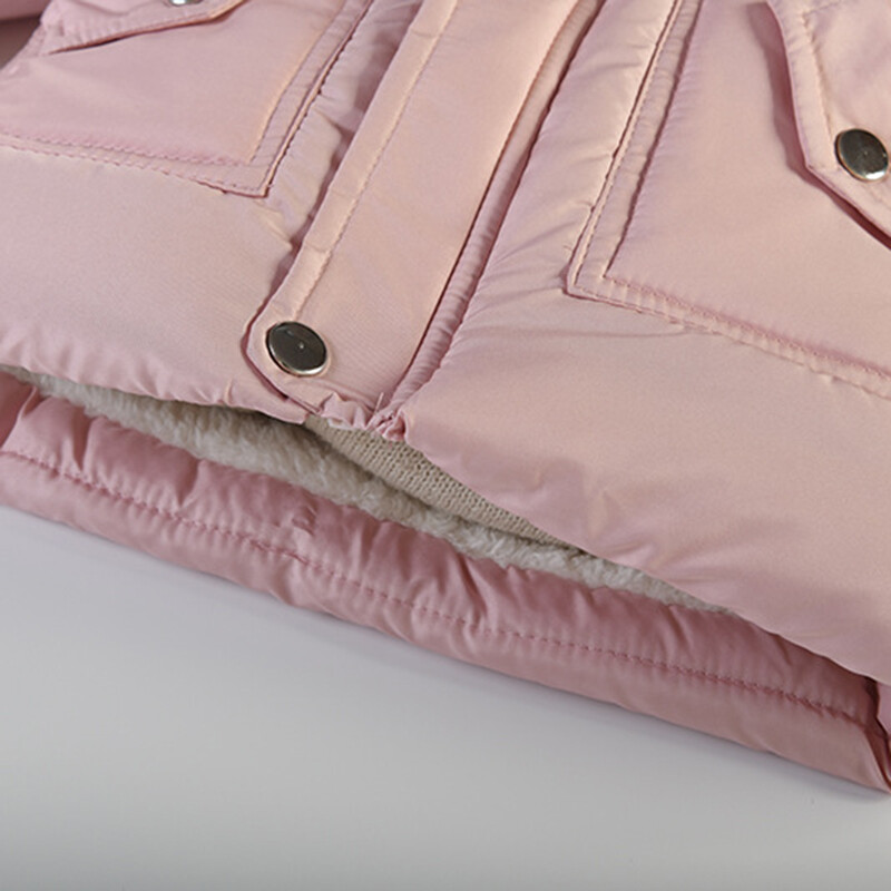 4 5 6 Χρόνια Φθινοπωρινό Χειμωνιάτικο τζάκετ για κορίτσια Keep ζεστό Γούνινο γιακά Χαριτωμένο παλτό πριγκίπισσας με κουκούλα με φερμουάρ Μόδα μωρό Εξωτερικά ρούχα Παιδικά ρούχα