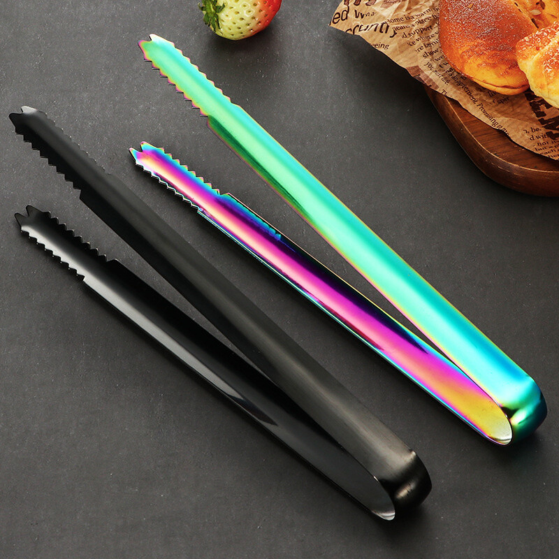 2/4 vnt ledo mini žnyplės auksinės nerūdijančio plieno cukraus gnybtas ledo kubo žnyplės baras Virtuvės priedai Metalinis kepsninės maisto patiekimo segtukas 14,5 cm