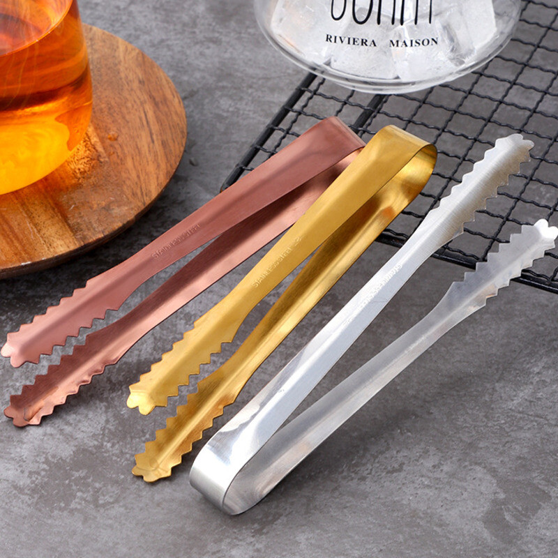 2/4 vnt ledo mini žnyplės auksinės nerūdijančio plieno cukraus gnybtas ledo kubo žnyplės baras Virtuvės priedai Metalinis kepsninės maisto patiekimo segtukas 14,5 cm