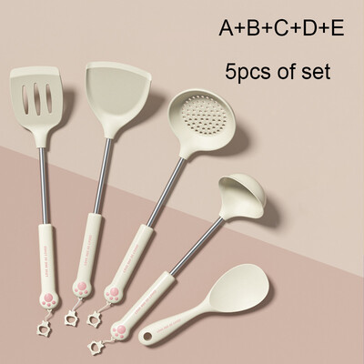 Φτυάρι σιλικόνης ποιότητας τροφίμων Φτυάρι οικιακής σούπας Κουτάλι μαγειρικής αντικολλητικής σπάτουλας Εργαλείο σιλικόνης συμπαγής περιστροφέας