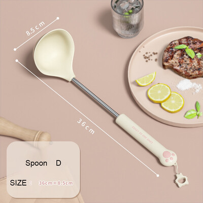 Φτυάρι σιλικόνης ποιότητας τροφίμων Φτυάρι οικιακής σούπας Κουτάλι μαγειρικής αντικολλητικής σπάτουλας Εργαλείο σιλικόνης συμπαγής περιστροφέας
