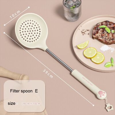 Φτυάρι σιλικόνης ποιότητας τροφίμων Φτυάρι οικιακής σούπας Κουτάλι μαγειρικής αντικολλητικής σπάτουλας Εργαλείο σιλικόνης συμπαγής περιστροφέας