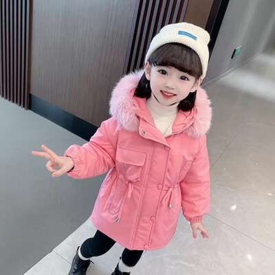 Girls Pie To Overcome Winter Cotton Jacket 2023 Νέα Κορεάτικη Έκδοση Παιδικά Ρούχα Plus Velvet χοντρά παιδικά παλτό -20 μοίρες