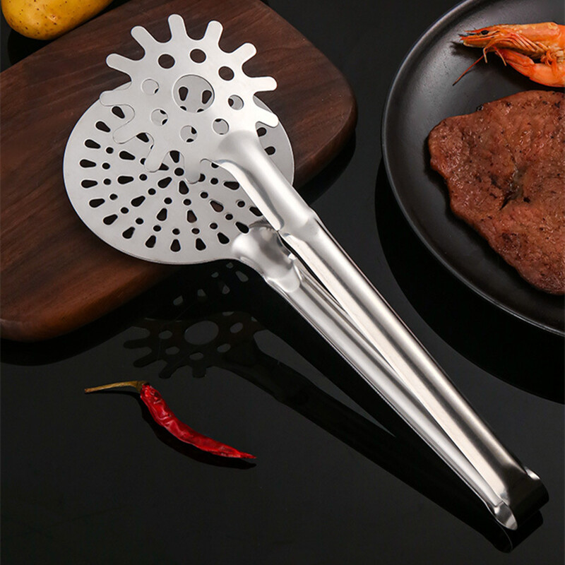 Nerūdijančio plieno kepsninės gnybtas Maisto kepimo žnyplės Daugiafunkcis aliejuje kepamas skimeris savitarnos užkandžiams Virtuvės konditerijos įrankiai