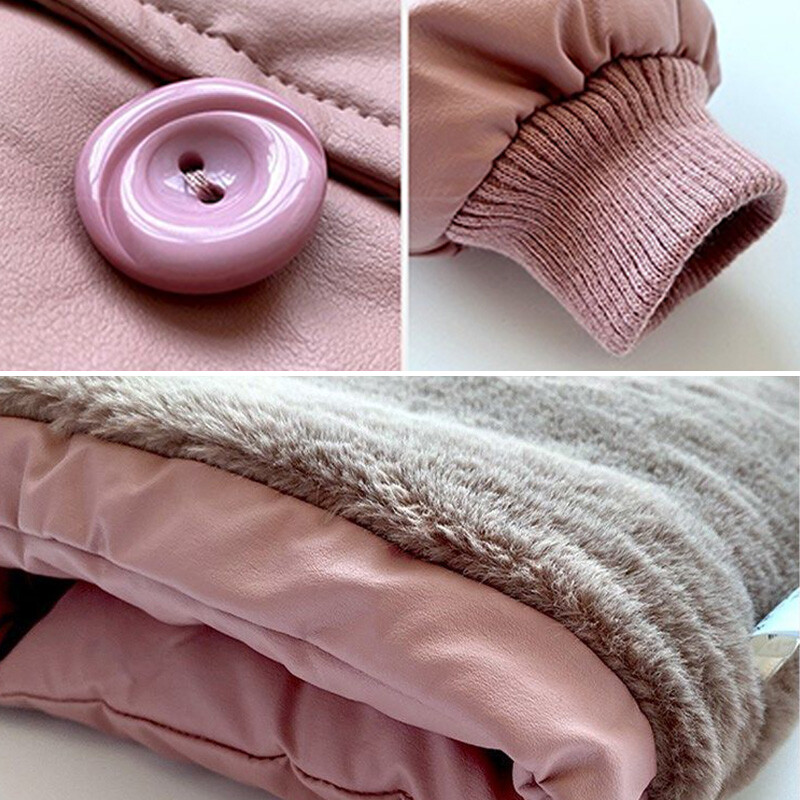 2023-as lány téli dzsekik plusz bársony meleg kabátok tini lányoknak Parkas divat kapucnis medve gyermek felsőruházat 5-12 éves korig