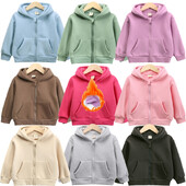 Žiemos ruduo 2024 m. Vaikai Mergaitės Berniukai Drabužiai Megztiniai Megztiniai Tvirtas vilnonis vaikiškas paltas su užtrauktuku kūdikiams Striukėms Viršutiniai drabužiai 1-10Y