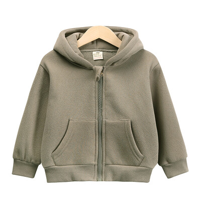 Žiemos ruduo 2024 m. Vaikai Mergaitės Berniukai Drabužiai Megztiniai Megztiniai Tvirtas vilnonis vaikiškas paltas su užtrauktuku kūdikiams Striukėms Viršutiniai drabužiai 1-10Y