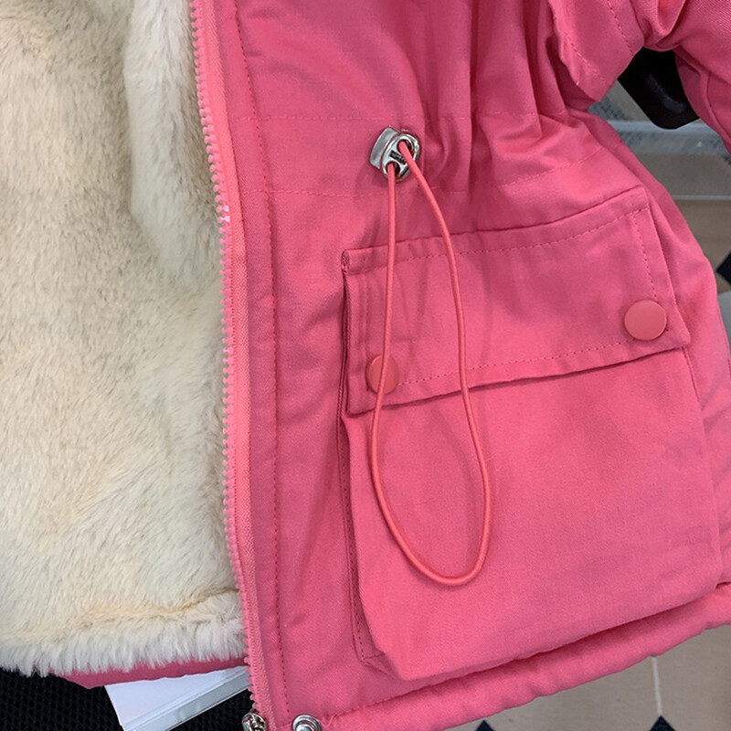 2-10 éves téli lányok kabát szőrme gallér melegen tartás kapucnis cipzáras hercegnő felsőruházat karácsonyi lánykabát új gyerekruhák