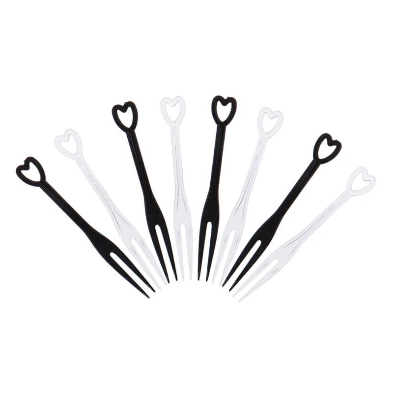 100db Gyümölcsvilla Torta Desszert Étel Gyümölcs Pick Gyerek Uzsonna Mini Party Fesztivál Love Evőeszközök Dekoráció Műanyag fogpiszkáló