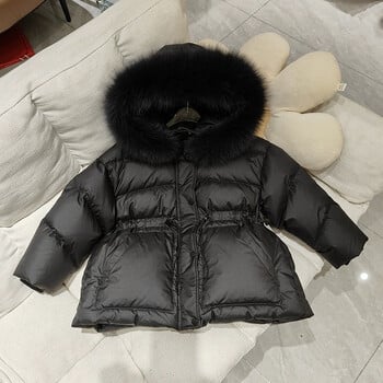 Girls Down and cotton Jacket Windbreak Outerwear 2024 Καφέ Χειμερινό Φθινόπωρο Ζεστό Βαμβακερό Χριστουγεννιάτικο Δώρο Παιδικά Ρούχα