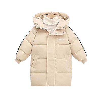 Χειμερινό παιδικό μπουφάν με επένδυση μεσαίου μήκους βρεφικό μπουφάν για αγόρια και κορίτσια Μονόχρωμο Casual ζακέτα με κουκούλα