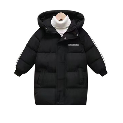 Χειμερινό παιδικό μπουφάν με επένδυση μεσαίου μήκους βρεφικό μπουφάν για αγόρια και κορίτσια Μονόχρωμο Casual ζακέτα με κουκούλα