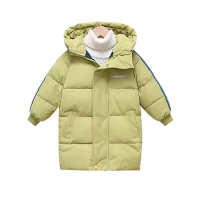 Χειμερινό παιδικό μπουφάν με επένδυση μεσαίου μήκους βρεφικό μπουφάν για αγόρια και κορίτσια Μονόχρωμο Casual ζακέτα με κουκούλα