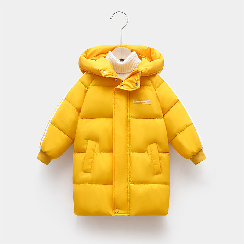 Χειμερινό παιδικό μπουφάν με επένδυση μεσαίου μήκους βρεφικό μπουφάν για αγόρια και κορίτσια Μονόχρωμο Casual ζακέτα με κουκούλα