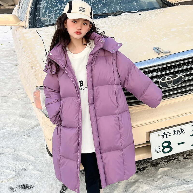 Pamučna jakna za djevojčice Zima 2024. Nova dječja zimska odjeća na otvorenom Pamučna jakna Dugačka debela pamučna jakna za djecu