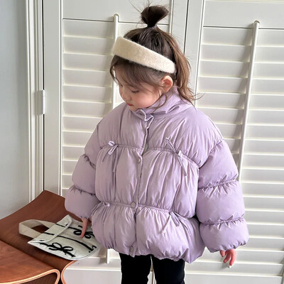 Jachetă pentru fete 2024, toamnă iarnă, jachetă din bumbac pentru fete coreene, îngroșată pentru copii, culoare solidă, jachetă căptușită din bumbac, la modă