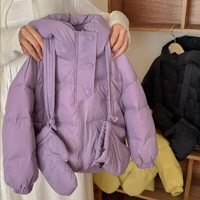 Iarnă, noi pentru copii, jachetă albă din puf de rață, cu mănuși, coreeană, de culoare uni, pentru copii mici, îmbrăcăminte exterioară, rezistentă la vânt, versatilă, băieți, fete