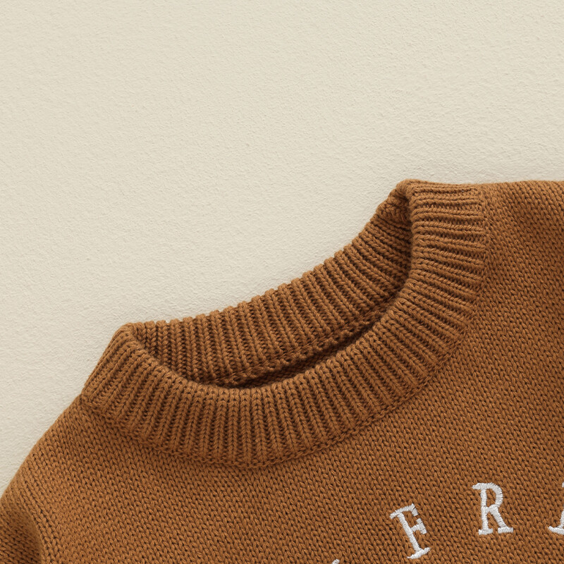 2024-05-15 Lioraitiin Pulover pentru copii, cu mânecă lungă, cu litere, cu decolteu, dovleac, călduros, de iarnă, haine de Halloween pentru fete băieți