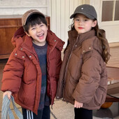 2024 Winter New Duck Down Ρούχα Παιδικά πουπουλένια Ρούχα Κορεάτικα Ρούχα για αγόρια Κορίτσια Χοντρό αντιανεμικό μπουφάν με κουκούλα Ζεστές στολές χιονιού