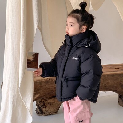 Βαμβακερό μπουφάν για κορίτσια Κοντό χειμωνιάτικο ζεστό χοντρό κουκούλα Παιδικά ρούχα Βρεφικά ρούχα 5-12 ετών Παιδικά παλτό CH415