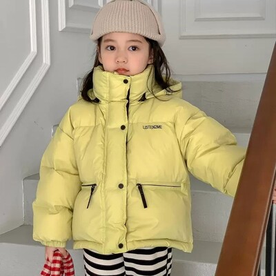 Βαμβακερό μπουφάν για κορίτσια Κοντό χειμωνιάτικο ζεστό χοντρό κουκούλα Παιδικά ρούχα Βρεφικά ρούχα 5-12 ετών Παιδικά παλτό CH415