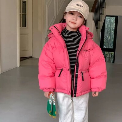 Βαμβακερό μπουφάν για κορίτσια Κοντό χειμωνιάτικο ζεστό χοντρό κουκούλα Παιδικά ρούχα Βρεφικά ρούχα 5-12 ετών Παιδικά παλτό CH415
