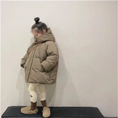 Girls Down Coat Jacket Cotton Windbreak Snowsuit 2024 Khaki Warm Thicken Winter Parka Outerwear Παιδικά ρούχα