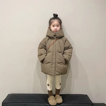 Girls Down Coat Jacket Cotton Windbreak Snowsuit 2024 Khaki Warm Thicken Winter Parka Outerwear Παιδικά ρούχα