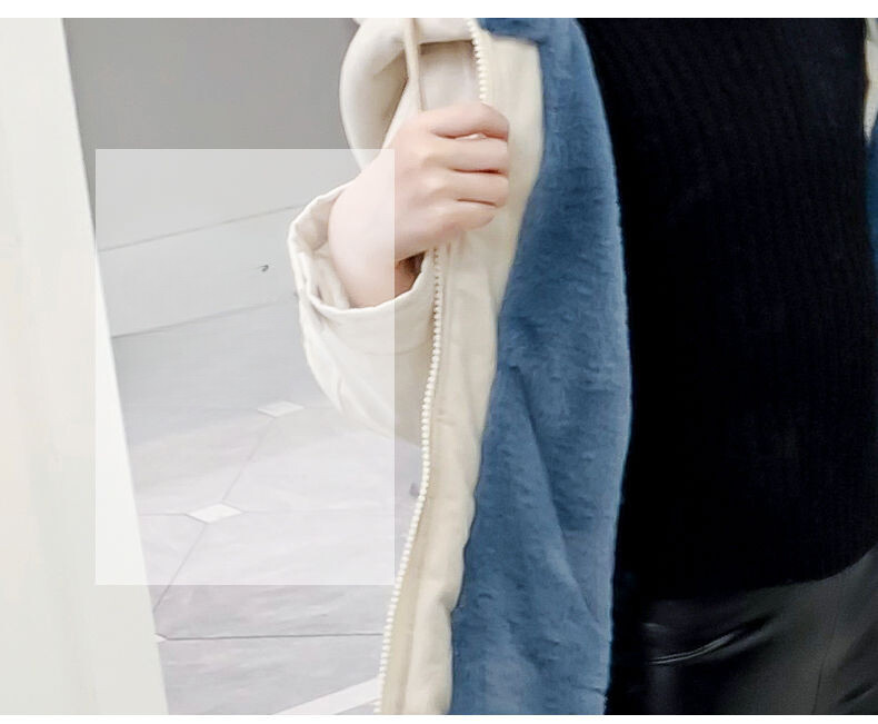 Mergaičių rudens ir žiemos medvilninė striukė su gobtuvu, įveikianti medvilninius drabužius Nauji vaikiški drabužiai vidutinio ir ilgio vilnonė striukė