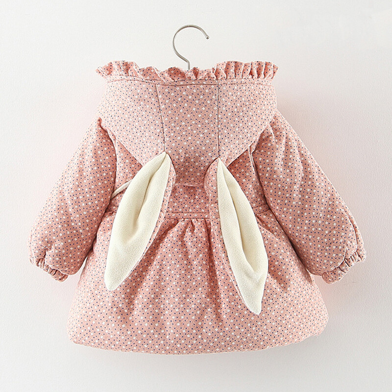 Ziemas meiteņu jakas Plus samta bieza jaka meitenēm mēteļi gudri apdrukas bērnu virsdrēbes ar kapuci 1 2 3 4 5 gadu bērnu sniega apģērbs